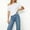 *White, variant on ClodeEU Women's Off-Shoulder Short Sleeve T-Shirt,Casual Loose-Fit Blouse,Solid Color Everyday Top White,Women's Plus S