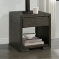 thumbnail image 2 of Steve Silver Evan Modern Square End Table with 1 Drawer and Bottom Shelf, Walnut, 2 of 6