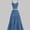 Blue, variant on Women's Two Piece Set Black Sleeveless Crop Top High Waist Tiered Maxi Skirt Bohemian Summer Beach Outfit