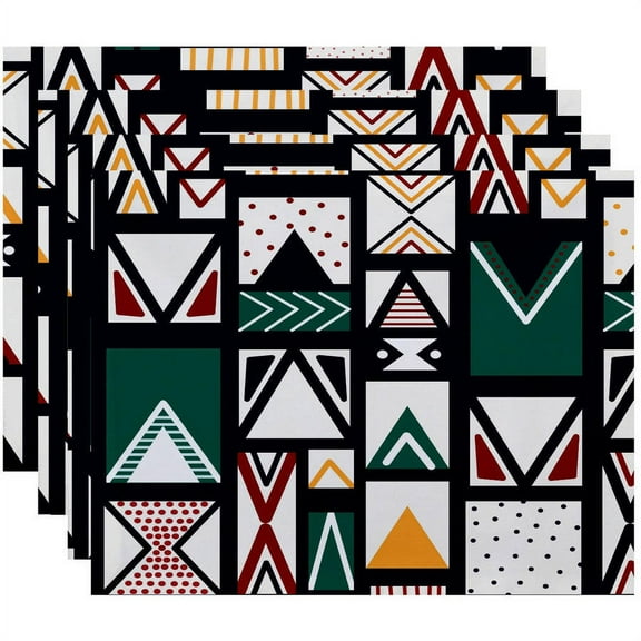 Simply Daisy 18" x 14" Merry Susan Geometric Print Placemats, Set of 4