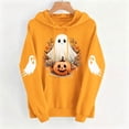 thumbnail image 4 of LEKWK Halloween Hoodies for Women Drawstring Ghost Pattern Cute Graphic Sweatshirts Fall Winter Long Sleeve Relaxed Fit Casual Funny Tops, 4 of 6