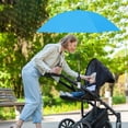 thumbnail image 6 of DAMAI 32in Portable Wheelchair Windproof Rainproof Umbrella, 6 Bones Clamp Umbrella With Adjustable Universal Clamp for Sun Protection(Blue), 6 of 9