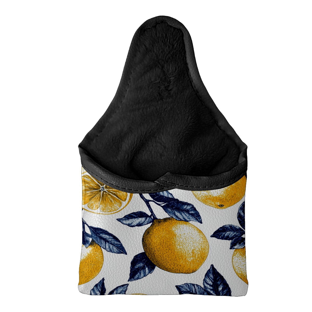 Golf Mallet Putter Cover Premium Leather Waterproof Golf Putter Head Cover with Magnetic Closure Yellow Lemon