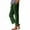 #476-Green, variant on Women's Solid Cotton Linen Wide-Leg Pants - Elastic Waist Straight Cut Casual Cropped Trousers with Versatile Style