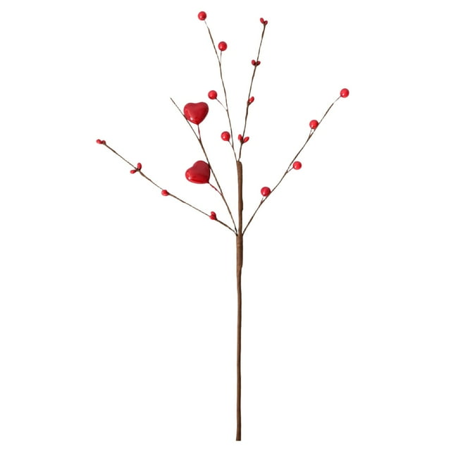 Bouquet de Fleurs Artificielles Saint-Valentin Décorations Artificielles Saint-Valentin Choix de Cœur avec Baies Rouges pour Décoration d'Anniversaire de Mariage Saint-Valentin Vignes de Fleurs Artificielles
