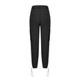 thumbnail image 4 of SELONE Black Cargo Pants Women Mid Rise with Pockets Athletic Pants Ankle Length Baggy Casual Pants Black XL, 4 of 9