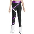 thumbnail image 5 of Hansber Girls Gymnastics Dance Outfits Rhinestone Leotards with Athletic Shorts Leggings And Purple&Black 14, 5 of 7