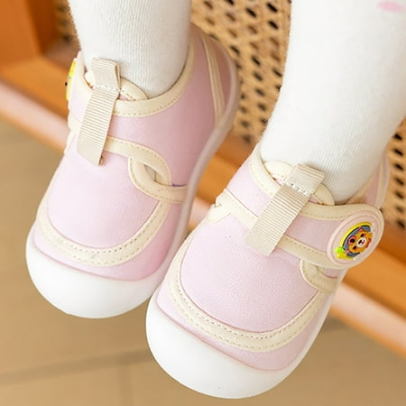 

WOYY Boy s Canvas Shoes Breathable Walking Shoes Anti- Prewalker Sneakers