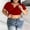 Red, variant on FAHXNVB Women's Built-in Bra T-Shirts Plus Size Notched Neck Lightweight Tees Tops Solid Color Soft Comfy Fashion Casual Shirts