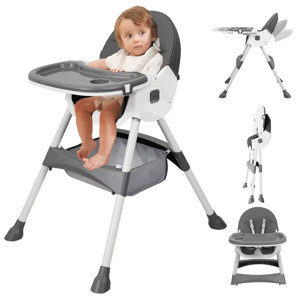Tumajup 6-in-1 Convertible High Chair, Gray photo 1