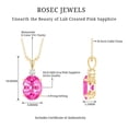 thumbnail image 6 of Rosec Jewels Lab Grown Pink Sapphire Solitaire Pendant with Moissanite (8X10 mm Oval Shape), 10K Yellow Gold, 6 of 7