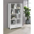 thumbnail image 2 of Pemberly Row 1-Drawer Contemporary Wood Bookcase with Open Back in White, 2 of 8