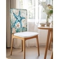 thumbnail image 2 of nqOlkjepod Teal Coastal Starfish Chair Covers Set of 4, Decorative Chair Back Cover, Vintage Summer Beach Nautical Coral Dining Room Chair Slipcovers Removable Chair Protectors Covers for Party, 2 of 7