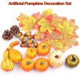 thumbnail image 2 of Decoración de calabazas artificiales, juego de 50 calabazas artificiales para decoración otoñal, minicalabazas falsas, piñas, hojas de arce, bellotas, granadas y variedad, 2 of 5