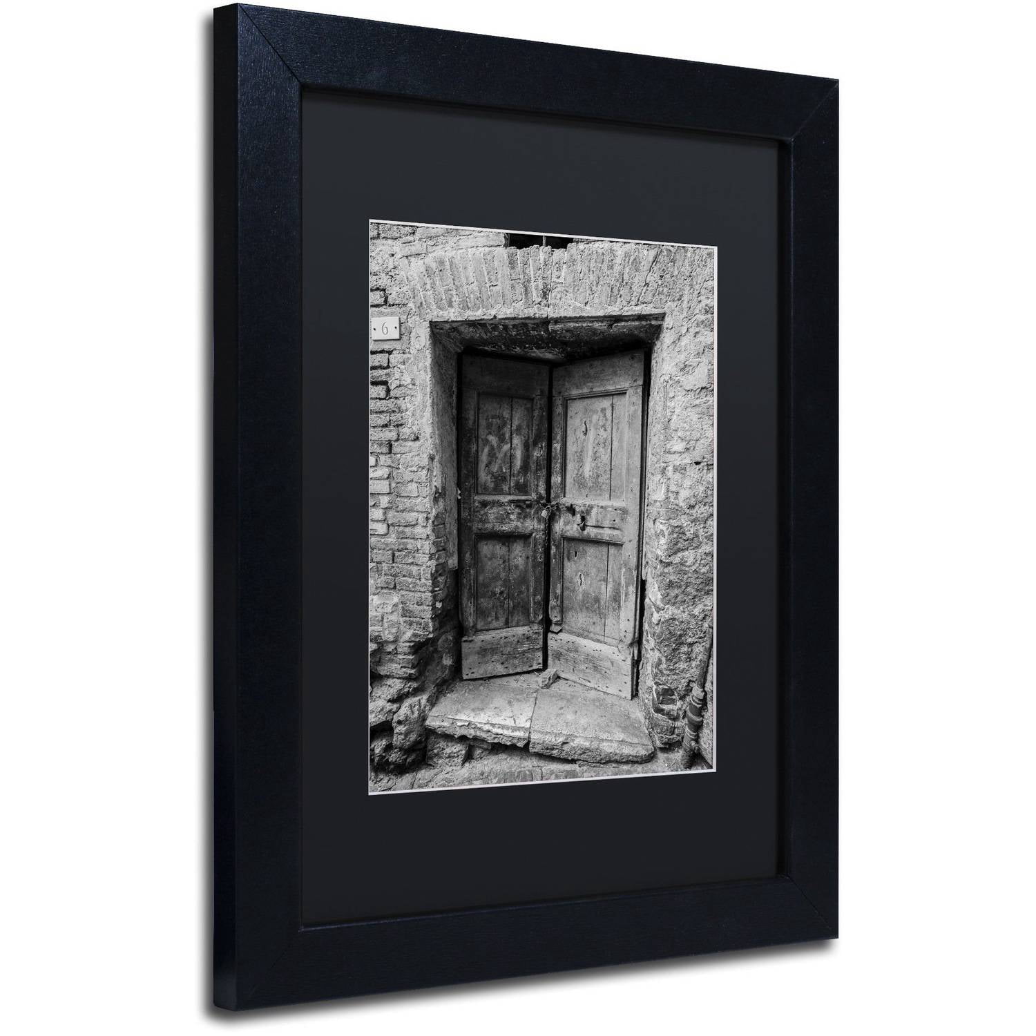 Trademark Fine Art "Siena Door" Canvas Art by Moises Levy Black Matte, Black Frame