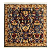 Unique Loom District Collection Area Rug - Diplomat (8' Square Blue/Beige)