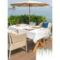 thumbnail image 5 of Outdoor Tablecloth with Umbrella Hole for Patio/Picnic/Party/Camping, Spring Floral Waterproof Table Cloth Rectangle Table Cover Washable, Summer Wisteria Flowers Leaves Plants Green (60"x 120"), 5 of 8