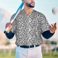 thumbnail image 5 of Hirioo Weave Geometric for Men's Baseball T-shirt Shirts Short Sleeve Casual Summer Button Stretch T Shirts,Size S-4XL-XX-Large, 5 of 7