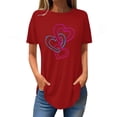 thumbnail image 2 of FAIWAD Tuniques à Manches Courtes pour Femmes, Col Rond, Blouses Amples, T-shirts Graphiques avec Cœur Mignon, 2 of 4