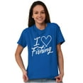 thumbnail image 5 of I Love Fishing Hook Heart Cute Cool Women's Graphic T Shirt Tees Brisco Brands X, 5 of 6