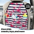 thumbnail image 5 of Kdxio Flamingos Print 2 Pack Car Kick Mat Seat Cover Back Protector Mat with Pockets for Organizer Backseat Protector and Storage Anti Kick Pad for Vehicles, 5 of 9