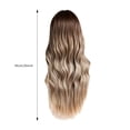thumbnail image 3 of Long Pear Flower Curly Wig Brown And White Gradient Color Wig Mechanism Rose Net, 3 of 5