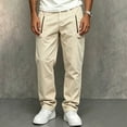 thumbnail image 6 of cfhntfmh Straight Leg Pants Men Casual Stretch Work Pants Loose Fashion Elastic Waisted Pants with Pockets (Khaki,X-Large), 6 of 6