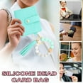 thumbnail image 3 of Coollooc Ladies' Boho Style Wristlet Wallet Keychain With Beaded Tassel Decoration, Leather Wallet Keychain, Bracelet Keychain Wallet, Cute Silicone Wristlet(D,B), 3 of 9