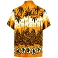 thumbnail image 4 of HAPPY BAY Men's Hawaiian Shirts Short Sleeve Button Down Shirt Men's Tropical Shirts Casual Holiday Summer Party Caribbean Shirts for Men Funny L Dark Bushy, Gold, 4 of 6