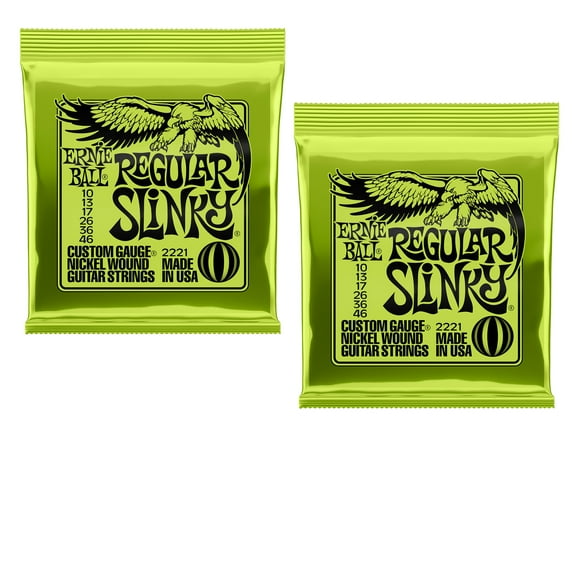Ernie Ball Regular Slinky Electric Guitar Strings, Nickel Wound, Lot/2, P02221^2