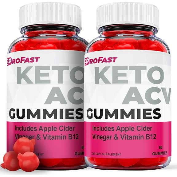 (2 Pack) ProFast Keto ACV Gummies - Supplement for Weight Loss - Energy & Focus Boosting Dietary Supplements for Weight Management & Metabolism - Fat Burn - 120 Gummies