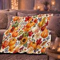 thumbnail image 6 of Autumn Harvest Pumpkin Watercolor Garden Artwork, Cozy Friendship Quote Scene, Warm Flannel Blanket for Living Room and Reading Nook, Art Lovers Thanksgiving Gift, Festive Home Decor, 6 of 9