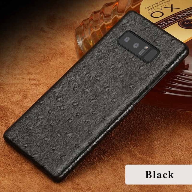 Funda de teléfono de cuero genuino de lujo para iSamsung note 8, funda protectora de teléfono con textura de avestruz, paquete medio Fivean unisex