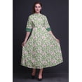 thumbnail image 2 of Bimba Robe Chemise Mi-Mollet à Manches Retroussables Imprimé Feuilles pour Femmes - Moyen, 2 of 5