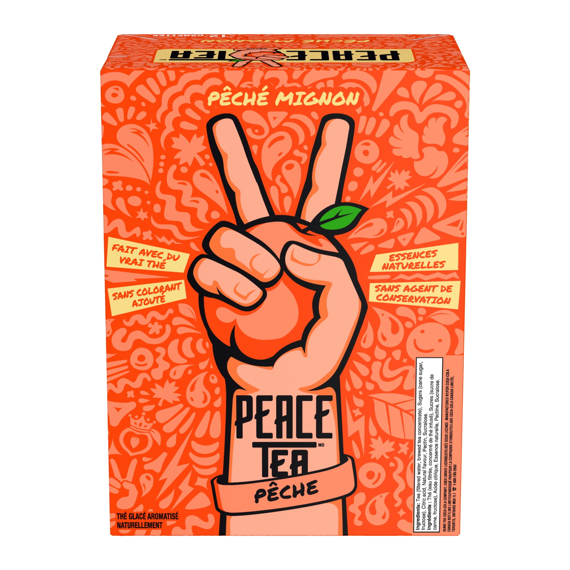 Peace Tea Peach Party Cans, 341 mL, 12 Pack, 12 x 341 mL