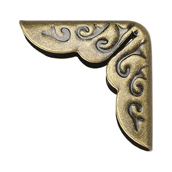 Unique Bargains Metal Book Corner Protectors Edge Cover Guard 14 x 14 x 3mm Bronze Tone 100Pcs