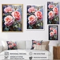 thumbnail image 4 of Designart "Curvaceous Rose Delight" Roses Floater Framed Canvas Wall Art, 4 of 5