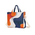 thumbnail image 7 of FORMRS Womens Corduroy Tote Bag Crossbody Shoulder Handbag with Pocket, Blue Abstract Wavy, 7 of 7