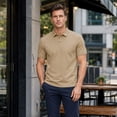 thumbnail image 4 of AZoiNM Men's Relaxed Fit Short Sleeve Polo Shirt, Casual Solid Performance Golf Polo with Seam Details, 4 of 11