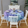 thumbnail image 2 of Purple Blue Tie Dye Pattern Round Tablecloth 60"x60",Wrinkle Wipeable Table Cloth for Kitchen Dining Room Picnic Patio Party, 2 of 6