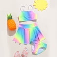 thumbnail image 3 of Hfolob Girls Swimsuit Toddler Kids 3 Piece Swimwears Tie Dye Bikini Bathing Suit Briefs Summer Girl Bikini Set Cute Elegant, 3 of 8