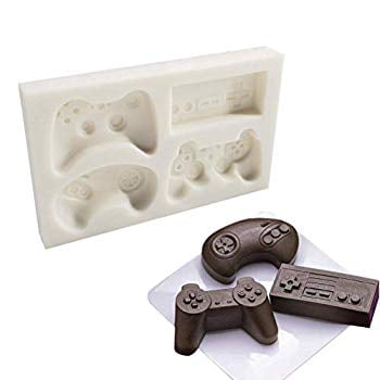 SAKOLLA Game Controller Fondant Molds 12 Cavity Video Controller Candy Molds for Chocolate Cupcake Topper Cake Pops Decoration