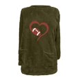 thumbnail image 4 of Jacenvly Womens Sweatshirt Long Sleeve Heart-Shaped Print Crewneck Sweatshirt For Women Pocket Trendy Casual Warmth Comfort Fall Tops For Women, 4 of 4