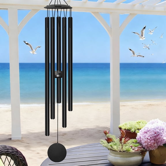 Outdoor Wind Chimes - Oversized, handcrafted outdoor wind chimes; deep-toned metal wind chimes perfect for garden decoration; these large wind chimes produce a rich, resonant sound