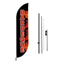 Barbeque Feather Flag(11.5feetX2.5feet) by DreamController | Outdoor Business Advertising Tall Flag | Weather-Resistant Knitted Swooper Flag | Made in USA | HD Print (Flag Only)