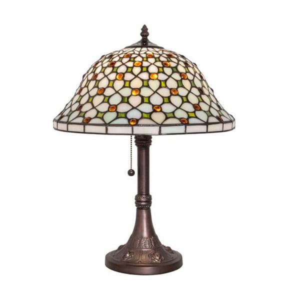 Meyda Tiffany 251312 Diamond And Jewel 18" Tall Buffet Table Lamp - MultiColor