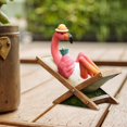 thumbnail image 4 of Estatua de jardín de flamencos perezosos, para exteriores, esculturas de resina, manualidades, arte moderno, Animal en miniatura para patio, Pantalones blancos BLESIY Estatua de conejito, 4 of 7