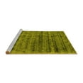 thumbnail image 2 of Ahgly Company Machine Washable Indoor Round Abstract Yellow Contemporary Area Rugs, 3' Round, 2 of 4