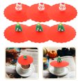 thumbnail image 4 of 6 piezas de silicona taza de tazas de navidad muñeco de nieve tapa de taza reutilizable a prueba de fugas, 4 of 8