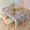 thumbnail image 3 of Red Teal Checkerboard Checkered Pattern Rectangle Tablecloth 60"x120",Waterproof Polyester Rectangle Table Cloth, Wipeable Spillproof Polyester Tablecloth for Dining, Camping, Indoor and Outdoor, 3 of 6
